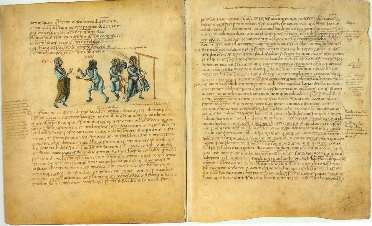 Detail of folios 4v/5r of the Vaticanus Latinus 3868.  Please click to view entire image.